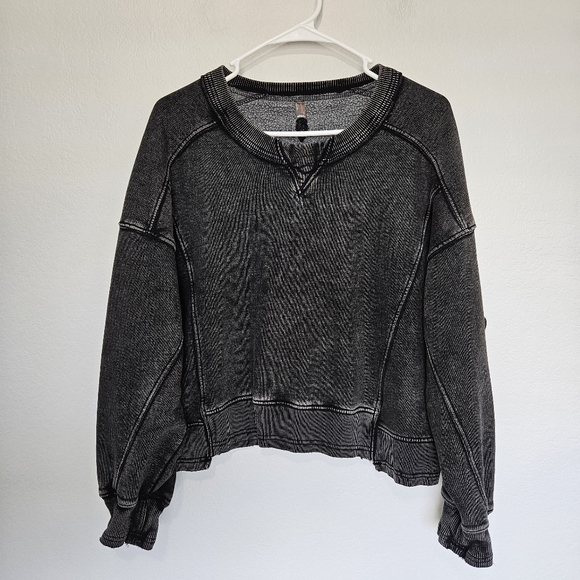 FP Movement | Intercept Pullover Sweatshirt Oversize Washed Black, Womens Small - Picture 1 of 5